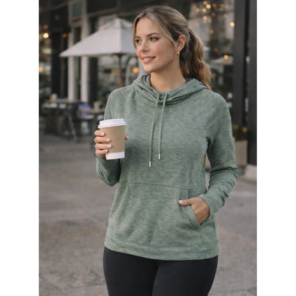 Athleta Performance Hoodie Women's M Gray Athleisure Workout Lounge Pullover